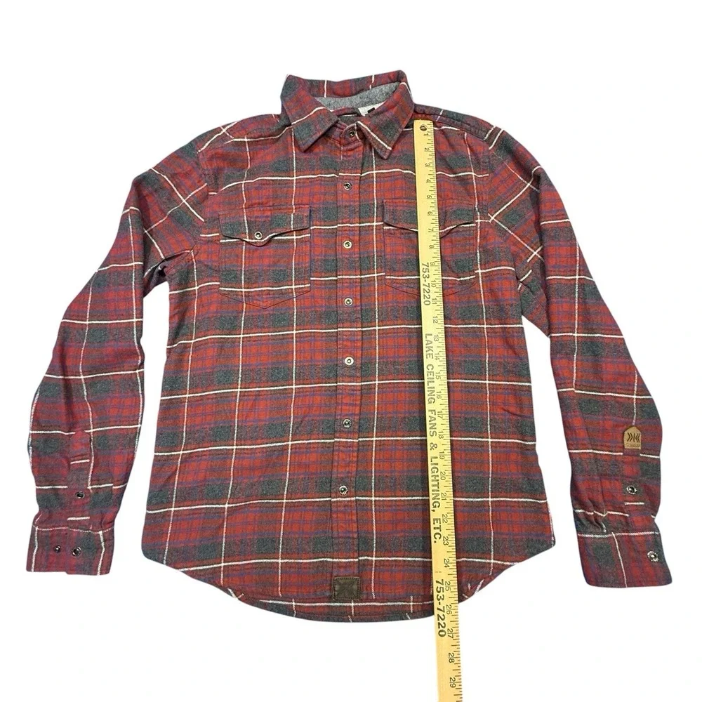 Dakota Grizzly Riley Flannel Shirt In Crimson Size Medium - Picture 3 of 13